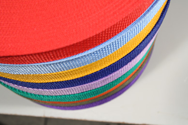 Stack of various colors of webbing