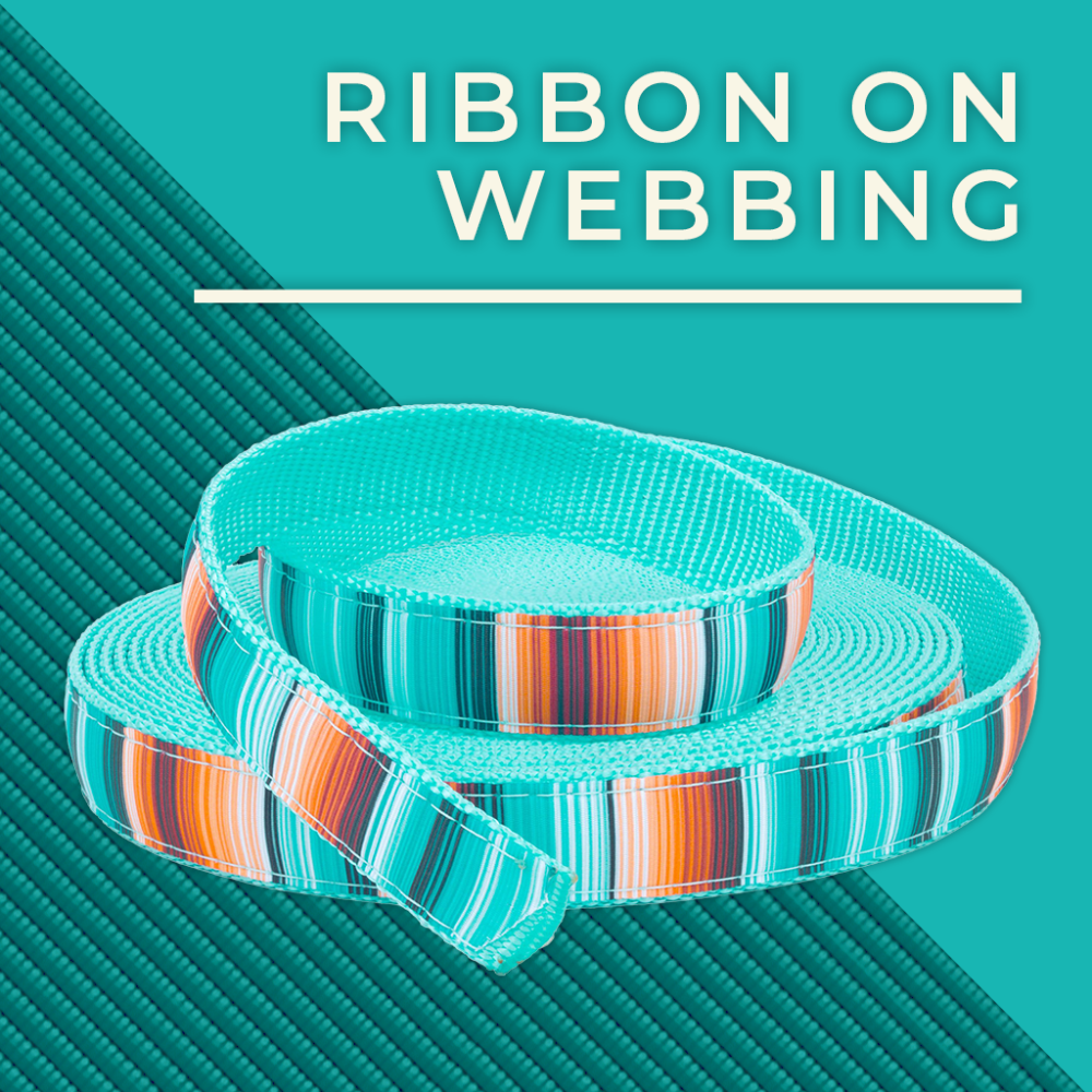 Ribbon on webbings product button