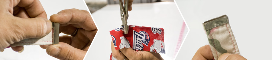 Webbing and fabric capped with a metal end piece