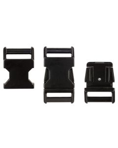 1 Inch Black Powder Coated Contoured Buckle