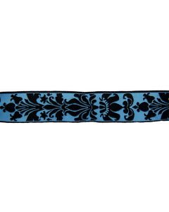 15/16 Inch Blue Rose Royalty Woven Jacquard Braid Ribbon, 10 Yards