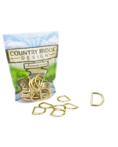 1 Inch Solid Brass Die Cast Square Bottom D-Rings