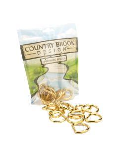 1 Inch Brass Plated Welded D-Rings