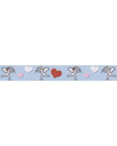 3/8 Inch Valentine's Cupid's Hearts Grosgrain Ribbon Closeout, 10 Yards