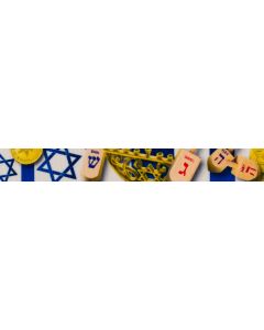 7/8 Inch Happy Hanukkah Grosgrain Ribbon