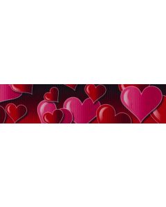 1 1/2 Inch Romantic Hearts Grosgrain Ribbon