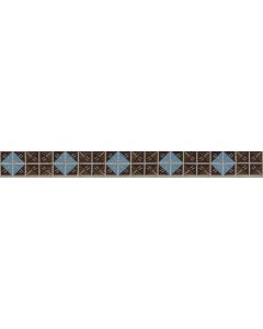 5/8 Inch Blue & Brown Diamond Jacquard Ribbon Closeout - Various Lengths Available