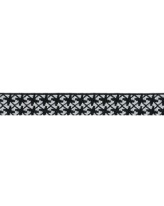 5/8 Inch Black & White Pinwheels Jacquard Ribbon Closeout, 5 Yards