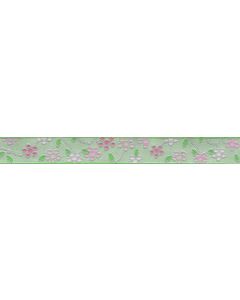 5/8 Inch Wide Fresh Spring Floral Woven Jacquard Braid Ribbon Closeout, 5 Yards
