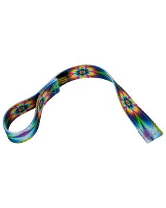 1 Inch Winch Hook Pull Strap with Reflective Polyester - Tie Dye Flowers