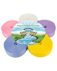 1 Inch Polypro Webbing, 5 Yards of 5 Pastel Colors