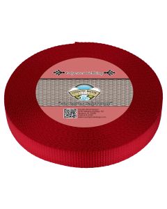 1 Inch Red Polyester Webbing Closeout