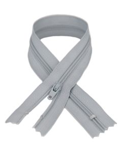 YKK #3 Coil Zipper, 7 inch length, Grey 386 (10 Pack)