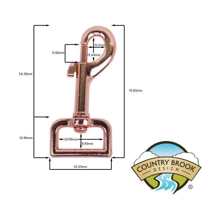 Buy 1 Inch Rose Gold Lightweight Swivel Snap Hooks Closeout Online