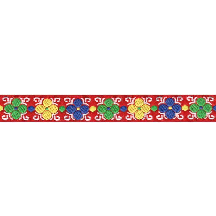 thumbnail image 2 of 11 Yard Floral Jacquard Ribbon - Purple Blue Woven Trim 0.86 Inch Wide 2 of 13