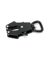 Polished Black Aluminum Frog Clip Snap Hook with Side Release Triggers