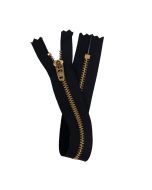 YKK Black Zipper with metal finish
