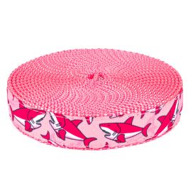 Buy Pink Sharks Ribbon on Pink Nylon Webbing Online | Country Brook ...