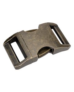 5 - 1 Inch Antique Brass Contoured Aluminum Side Release Buckles