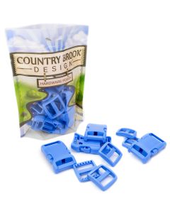 1 Inch Blue Contoured Side Release Buckle & Wide Mouth Triglide Set