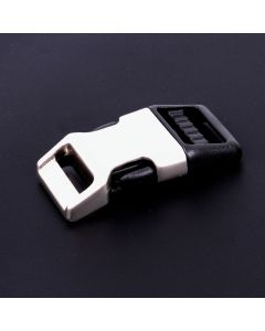 3/4 Inch Pearl Nickel Plated Metal / Black Plastic Hybrid Side Release Buckle