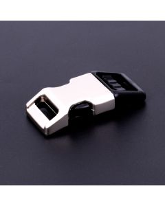 5/8 Inch Pearl Nickel Plated Metal / Black Plastic Hybrid Side Release Buckle