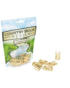 5 - 5/8 Inch Contoured Brass Plated Side Release Buckles