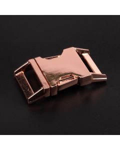 1 Inch Contoured Rose Gold Side Release Buckle shown on a dark background