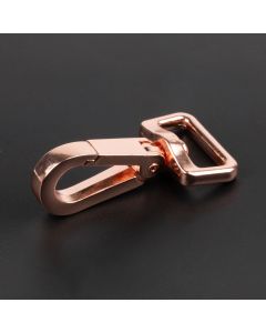 1 Inch Rose Gold Designer Purse Lobster Clasp Swivel Snap Hook shown on a dark background