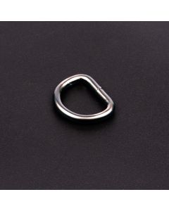Smokey grey D-ring on a black background