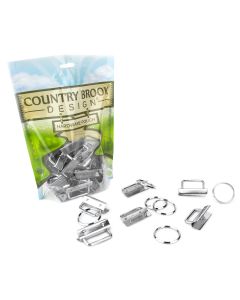 10 - 1 1/2 Inch Key Chain Fob Wristlet Hardware Set With Key Ring