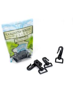 1 Inch Black Powder Coated Gooseneck Snap Hook