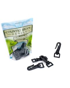 3/4 Inch Black Powder Coated Gooseneck Snap Hook