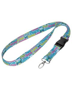 1 Inch Love and Peace Neck Strap Lanyard