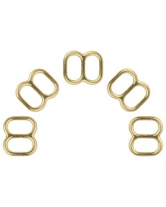 1/2 Inch Brass Plated Metal Round Extra Wide-Mouth Triglide Slides