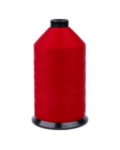 A spool of red shaded thread