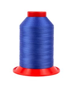 A spool of bright royal blue thread