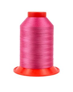 A spool of dark pink thread