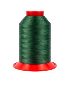 A spool of dark green thread