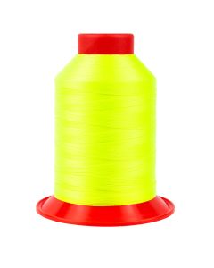 A spool of bright yellow thread