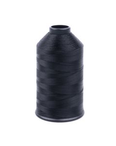 A spool of black nylon thread