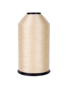 Tex 70 Natural Nylon Bonded Thread on a black spool