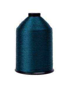 Tex 70 Nylon Bonded Teal Thread on a black spool