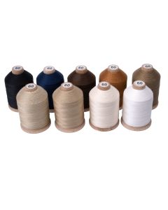 Assorted colors of Tex 60 Thread - Naturals, Tan, Brown, Navy, and Black