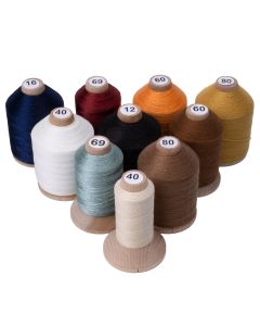 A mixture of different Tex sized Thread