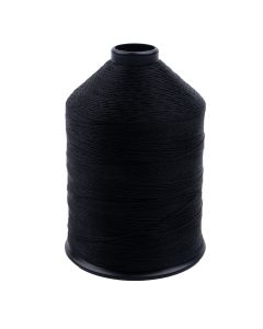 A spool of black nylon thread