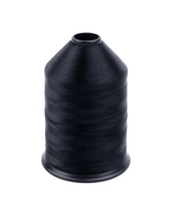 A spool of black nylon thread