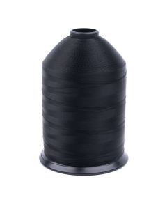 A spool of black nylon thread