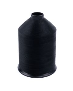 A spool of black nylon thread
