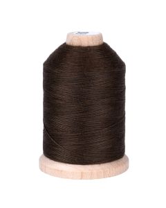 A spool of dark brown thread